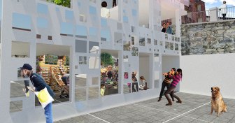 Una facciata che "rispecchia" le architetture del luogo: l'idea di d2w studio per la piazza di Casalbuono