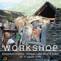 Workshop di architettura tradizionale in pietra nel villaggio piemontese di Ghesc
