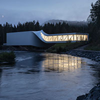 The Twist. BIG firma il nuovo museo sospeso su un fiume norvegese, un vero ponte per l'arte