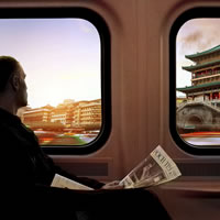 Xi'An Train Station. Nuovo terminale ferroviario nel punto di arrivo della via della seta