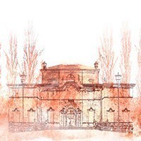 Food Academy Logo. Immagine coordinata per Villa Sorra, futuro centro d'eccellenza dell'enogastronomia emiliana