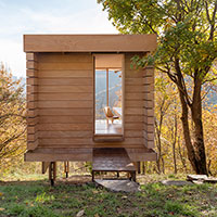 The Hermitage, 12 mq per la contemplazione del paesaggio: il progetto di llabb in Val Trebbia