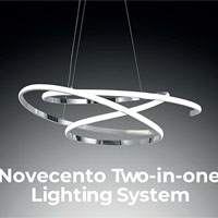 Moderna e versatile lampada LED, due in uno, per Novecento